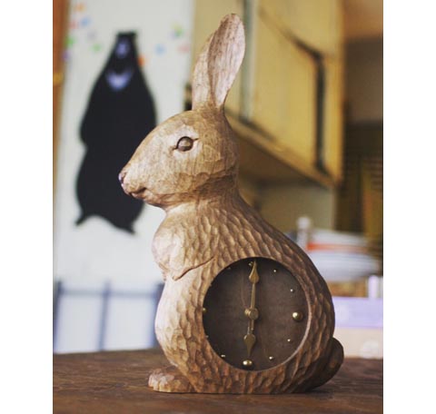 野ウサギ置時計